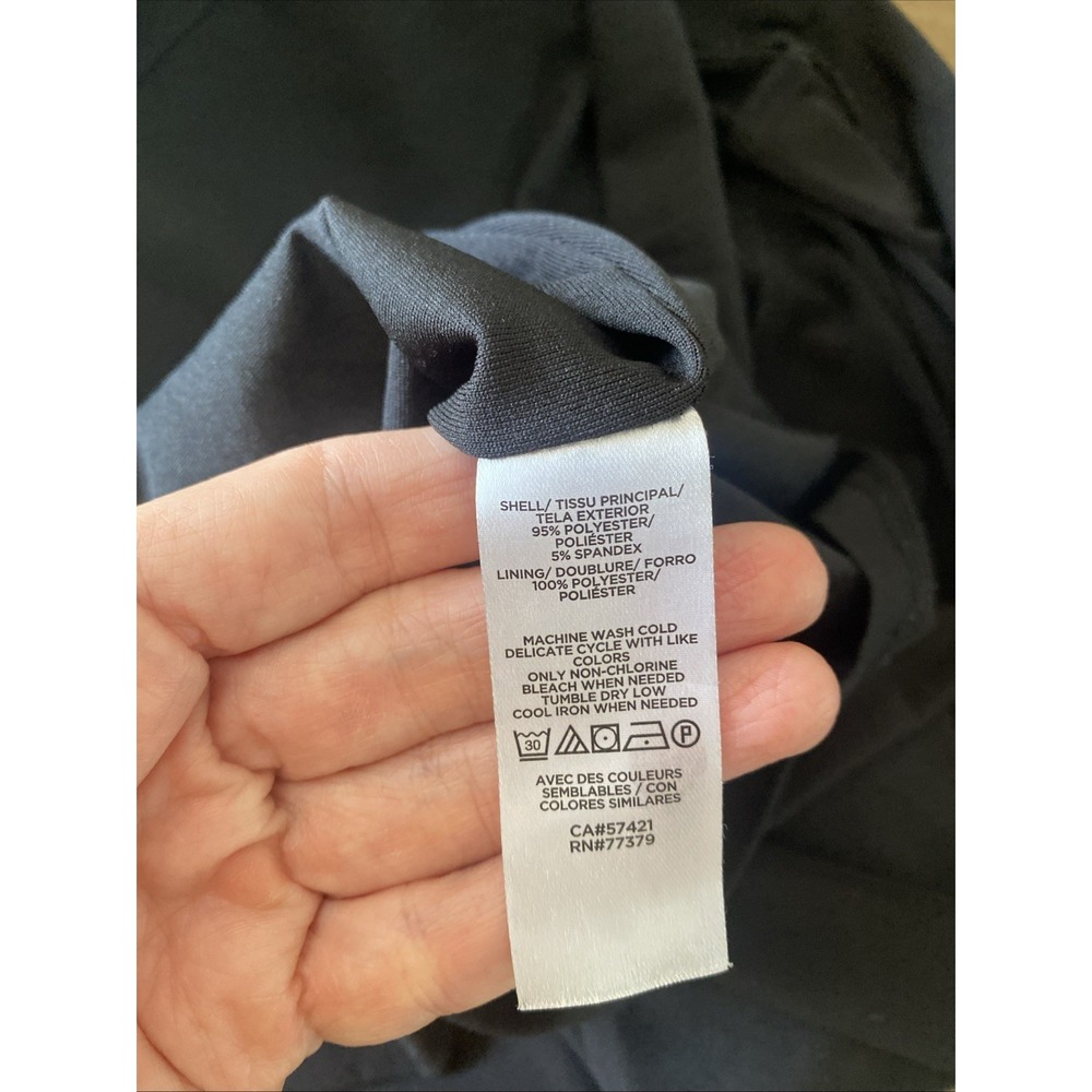 Ann Taylor Factory Faux Wrap Dress Womens Size M Black Sleeveless Jersey Spandex - Picture 7 of 7